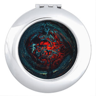Ocean Inferno Red Glow Compact Mirror