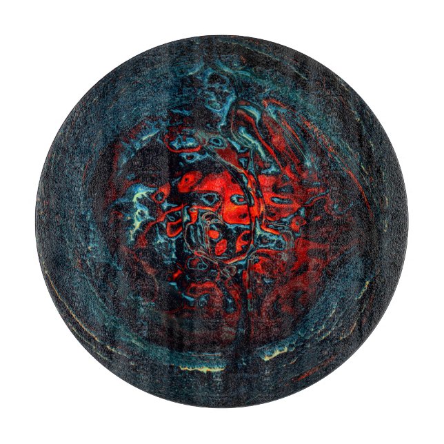 Ocean Inferno Red Glow Cutting Board (Front)