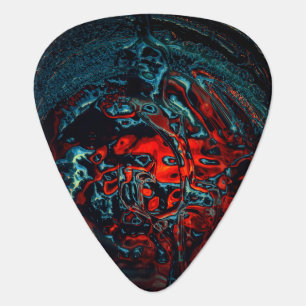 Ocean Inferno Red Glow Guitar Pick