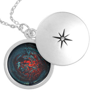 Ocean Inferno Red Glow Locket Necklace