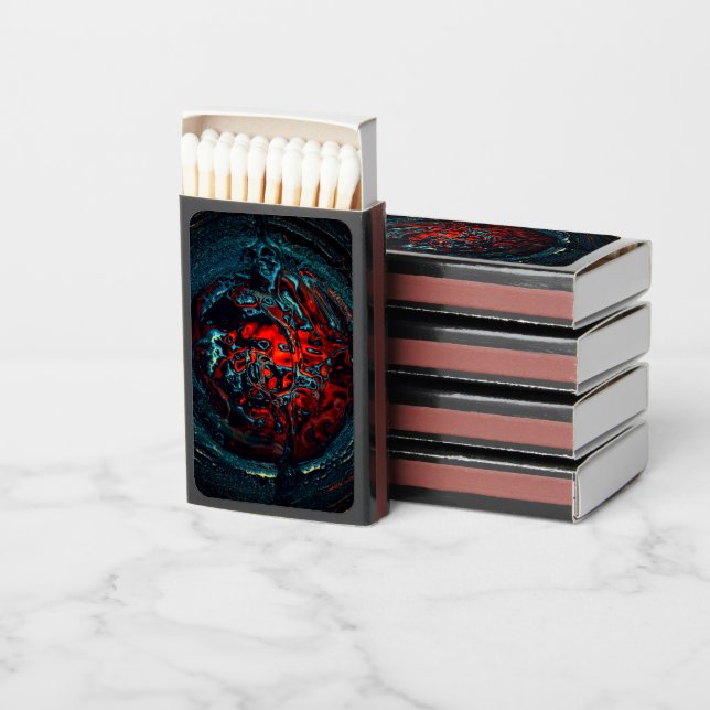 Ocean Inferno Red Glow Matchboxes (Stacked)