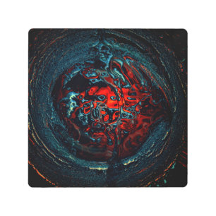 Ocean Inferno Red Glow Metal Print