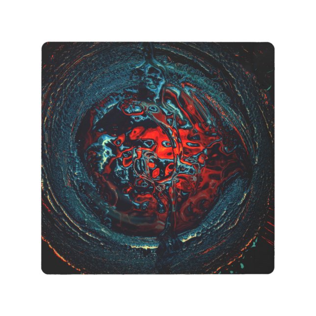 Ocean Inferno Red Glow Metal Print (Front)