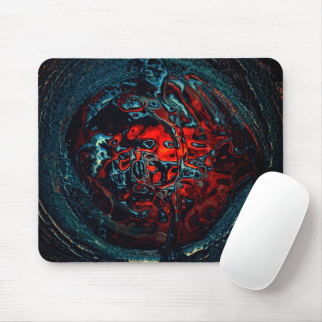 Ocean Inferno Red Glow Mouse Pad (With Mouse)