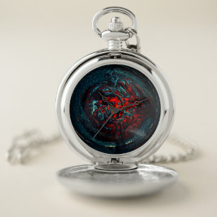 Ocean Inferno Red Glow Pocket Watch
