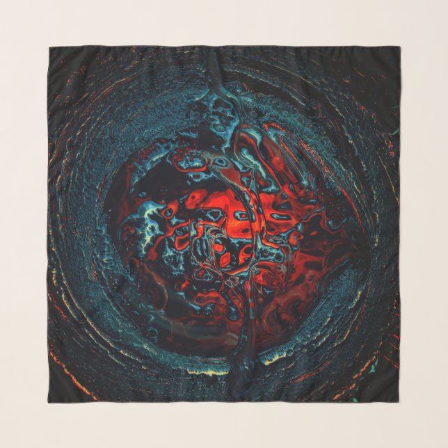 Ocean Inferno Red Glow Scarf (Front)