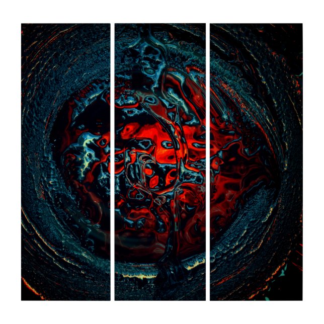 Ocean Inferno Red Glow Triptych (Front)