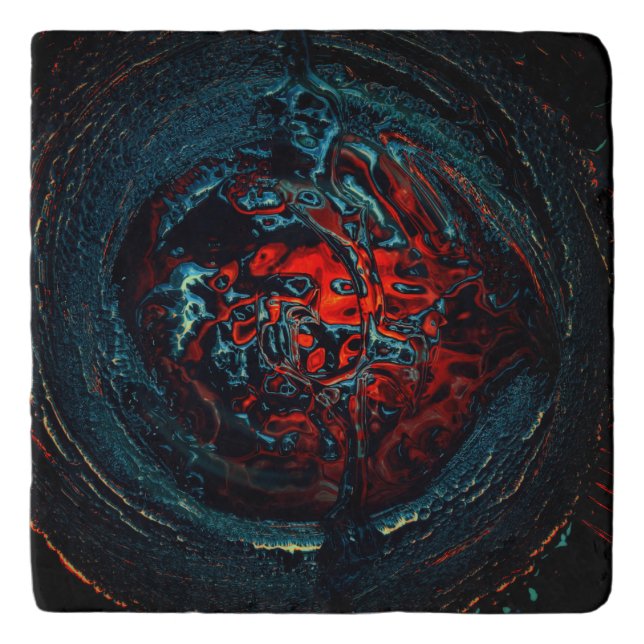 Ocean Inferno Red Glow Trivet (Front)
