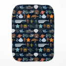 Ocean Inhabitants Pattern 1 Burp Cloth Ocean Inhabitants Pattern 1 Burp Cloth