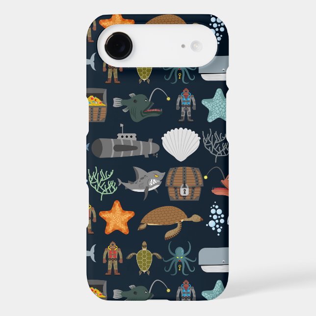 Ocean Inhabitants Pattern 1 Case-Mate iPhone Case (Back)