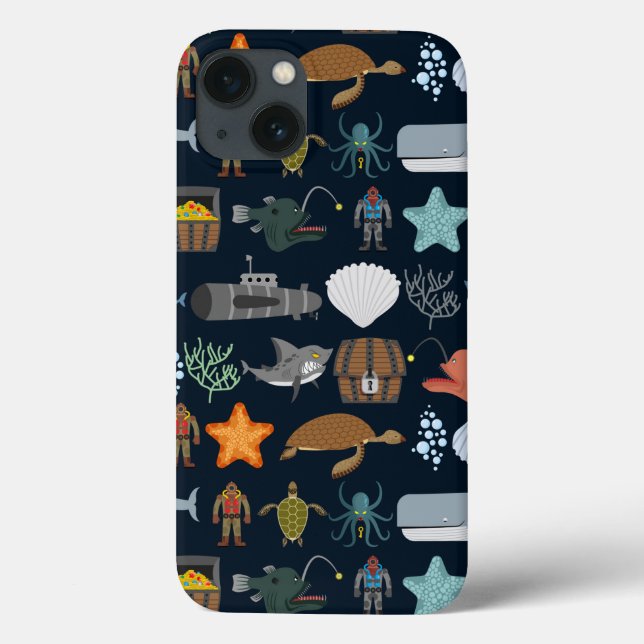 Ocean Inhabitants Pattern 1 Case-Mate iPhone Case (Back)