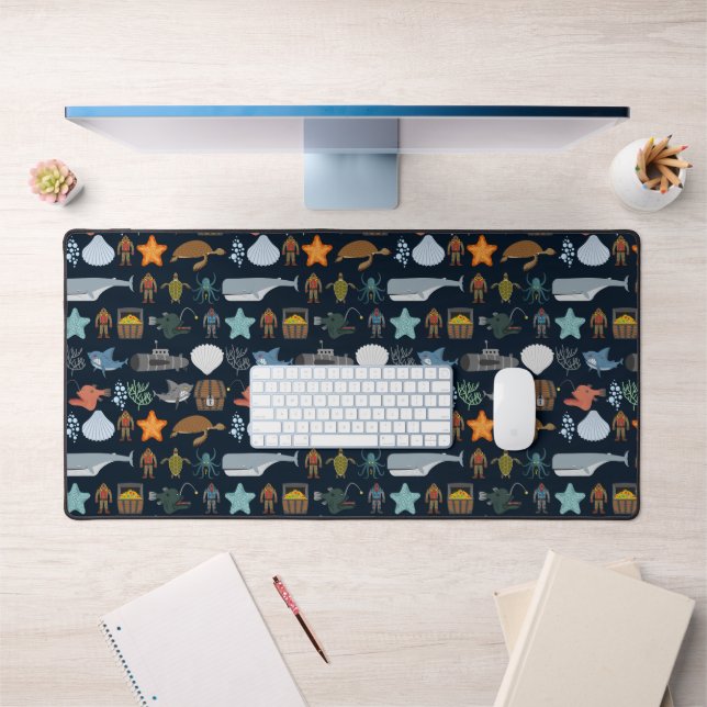 Ocean Inhabitants Pattern 1 Desk Mat (Office 1)