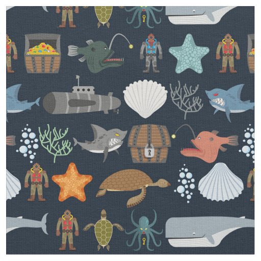 Ocean Inhabitants Pattern 1 Fabric