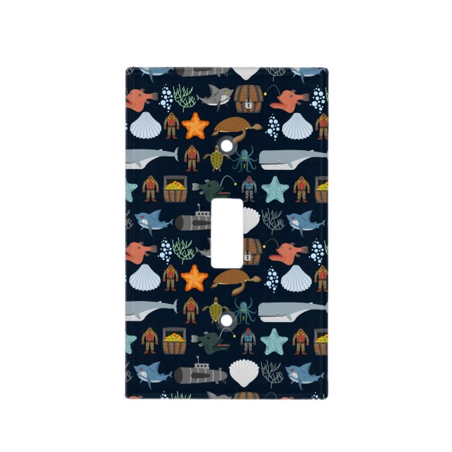 Ocean Inhabitants Pattern 1 Light Switch Cover (Front)