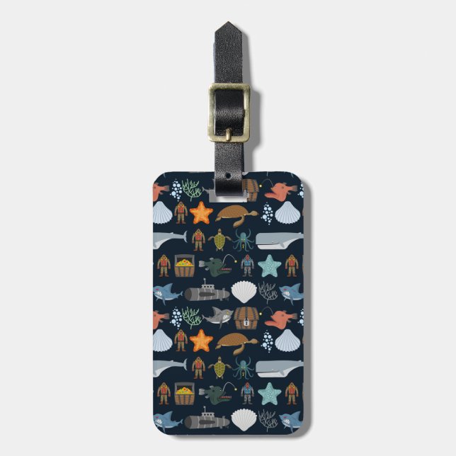 Ocean Inhabitants Pattern 1 Luggage Tag (Front Vertical)