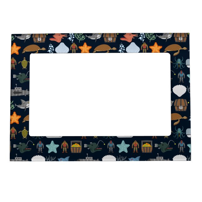 Ocean Inhabitants Pattern 1 Magnetic Frame (Front)