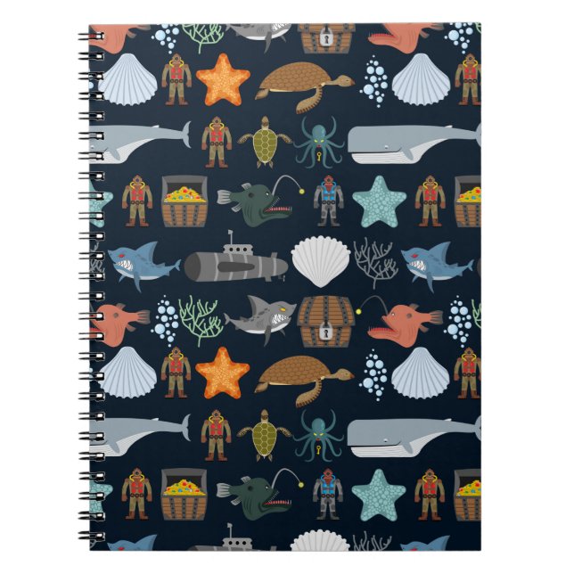 Ocean Inhabitants Pattern 1 Notebook (Front)