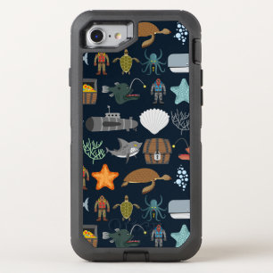 Ocean Inhabitants Pattern 1 OtterBox Defender iPhone SE/8/7 Case