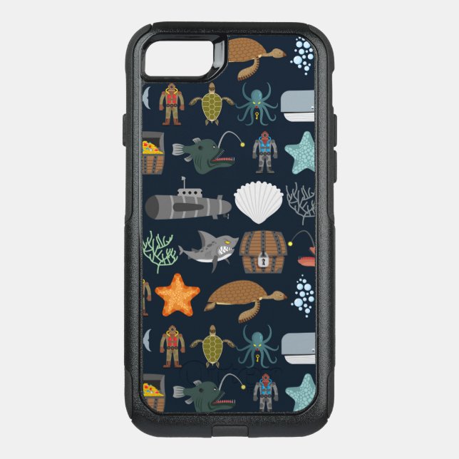 Ocean Inhabitants Pattern 1 Otterbox iPhone Case (Back)