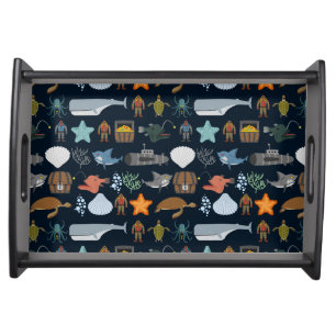 Ocean Inhabitants Pattern 1 Serving Tray