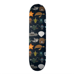 Ocean Inhabitants Pattern 1 Skateboard Deck