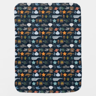 Ocean Inhabitants Pattern 1 Swaddle Blanket
