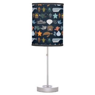 Ocean Inhabitants Pattern 1 Table Lamp