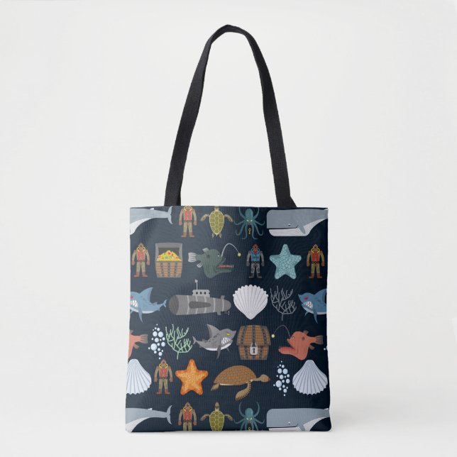 Ocean Inhabitants Pattern 1 Tote Bag (Front)