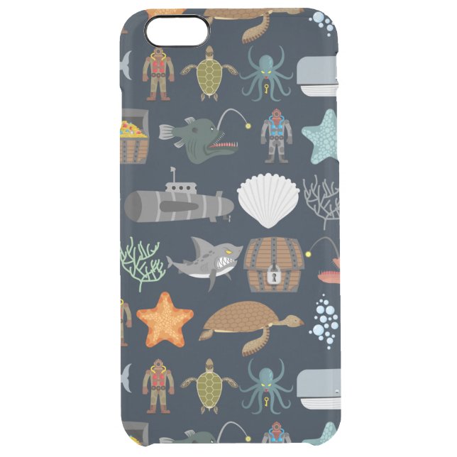 Ocean Inhabitants Pattern 1 Uncommon iPhone Case (Back)
