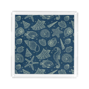 Ocean Inhabitants Pattern 2 Acrylic Tray