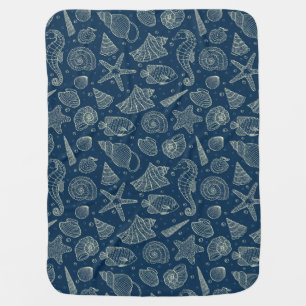 Ocean Inhabitants Pattern 2 Baby Blanket