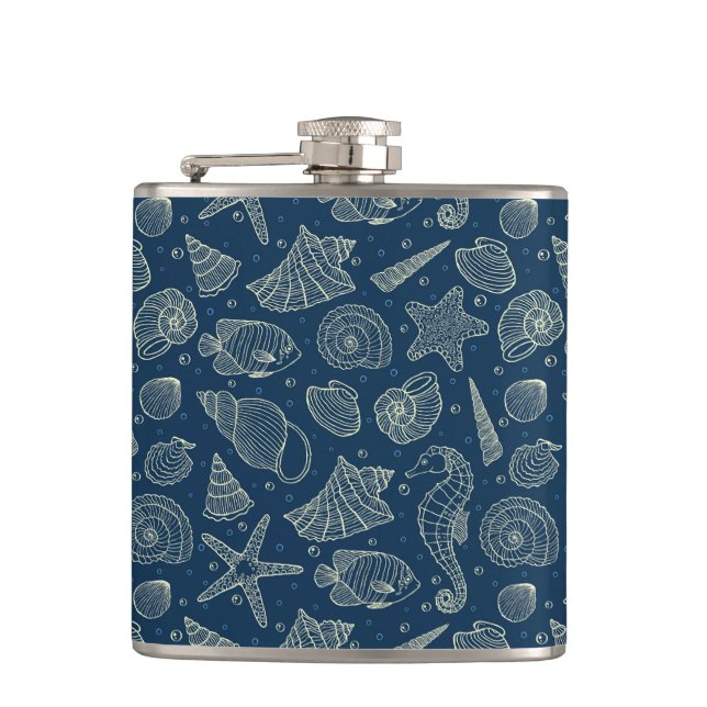 Ocean Inhabitants Pattern 2 Flask (Front)