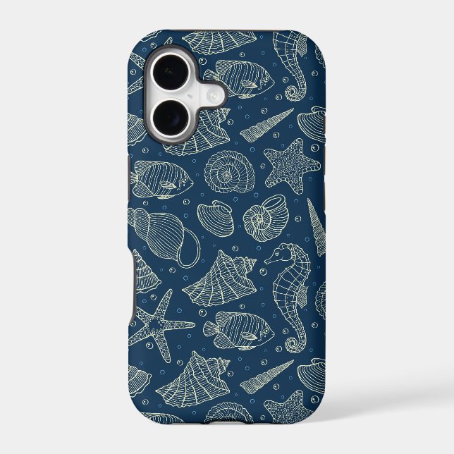 Ocean Inhabitants Pattern 2 Iphone Case (Back)