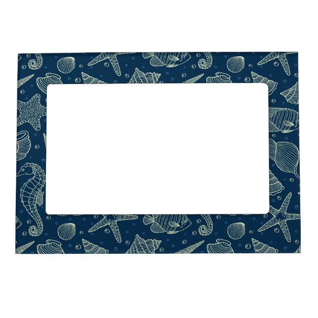 Ocean Inhabitants Pattern 2 Magnetic Picture Frame (Front)