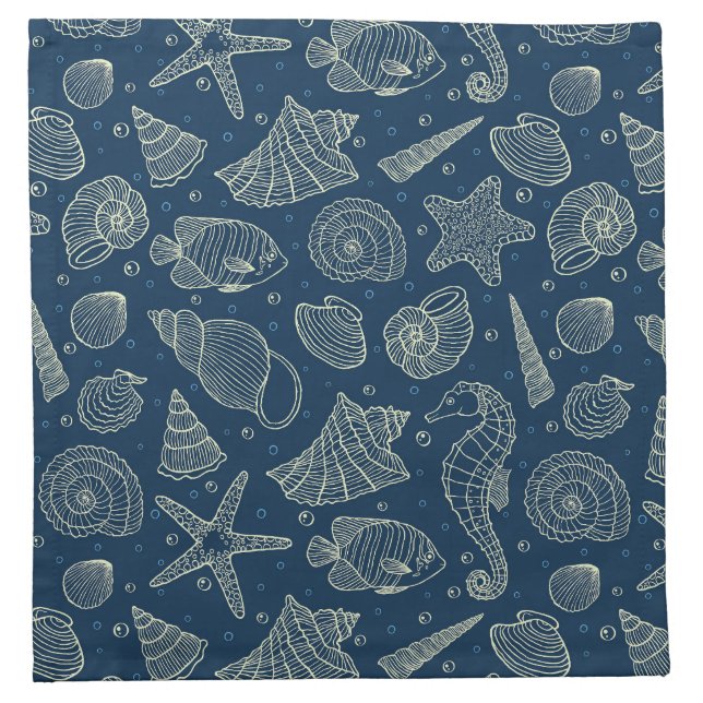 Ocean Inhabitants Pattern 2 Napkin (Front)