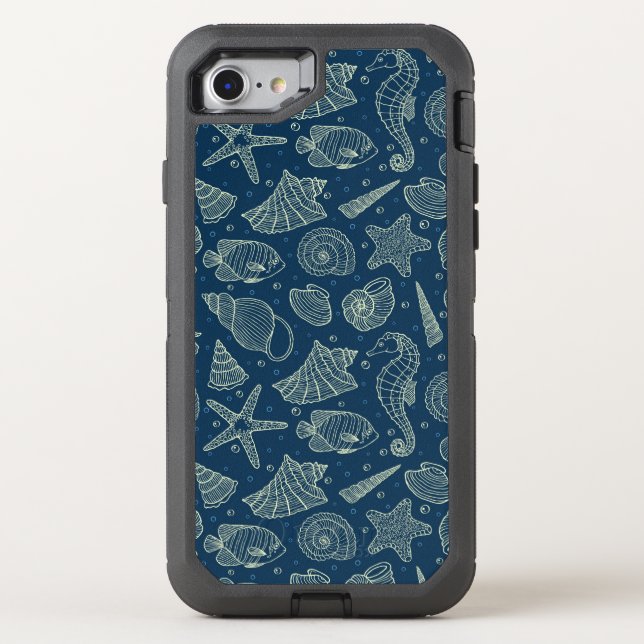 Ocean Inhabitants Pattern 2 Otterbox iPhone Case (Back)