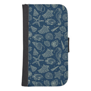 Ocean Inhabitants Pattern 2 Samsung S4 Wallet Case
