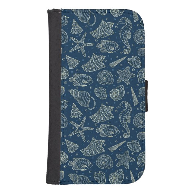 Ocean Inhabitants Pattern 2 Samsung Galaxy Wallet Case (Front)