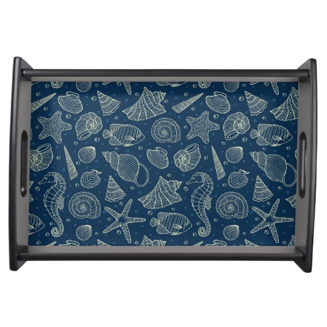 Ocean Inhabitants Pattern 2 Serving Tray (Front)
