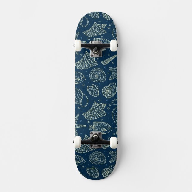 Ocean Inhabitants Pattern 2 Skateboard Deck (Front)