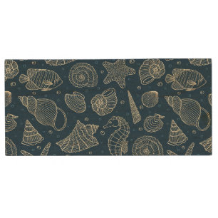 Ocean Inhabitants Pattern 2 Wood Flash Drive