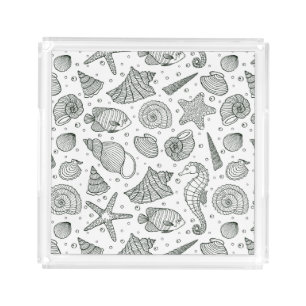 Ocean Inhabitants Pattern 3 Acrylic Tray