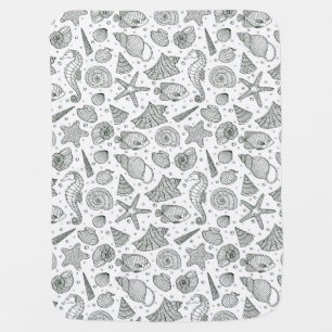 Ocean Inhabitants Pattern 3 Baby Blanket