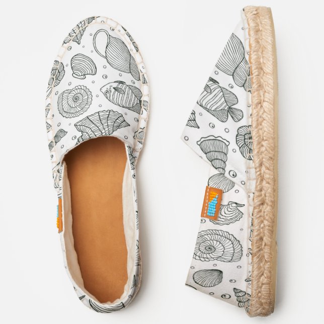 Ocean Inhabitants Pattern 3 Espadrilles (Side)
