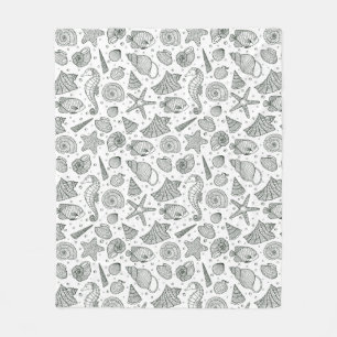 Ocean Inhabitants Pattern 3 Fleece Blanket
