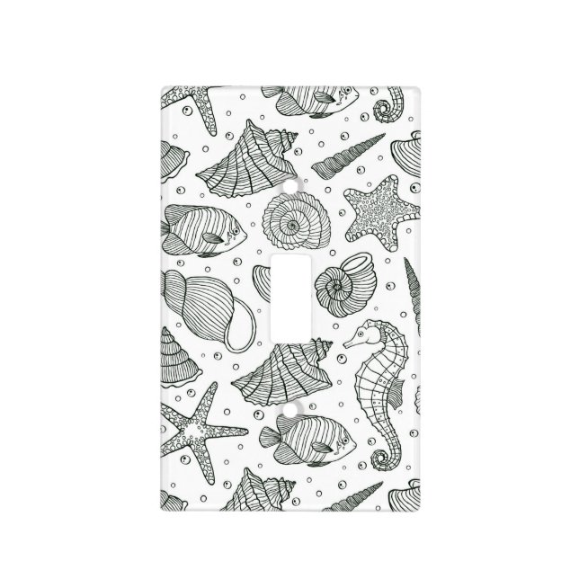 Ocean Inhabitants Pattern 3 Light Switch Cover (Front)