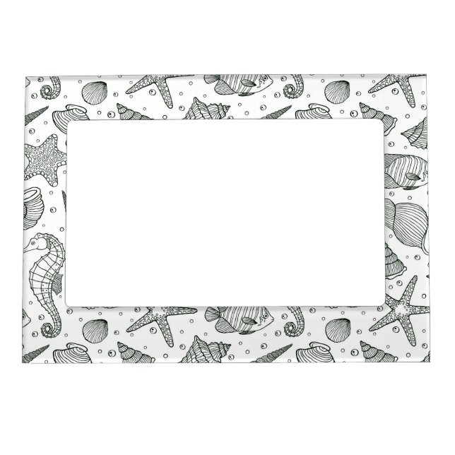 Ocean Inhabitants Pattern 3 Magnetic Photo Frame (Front)