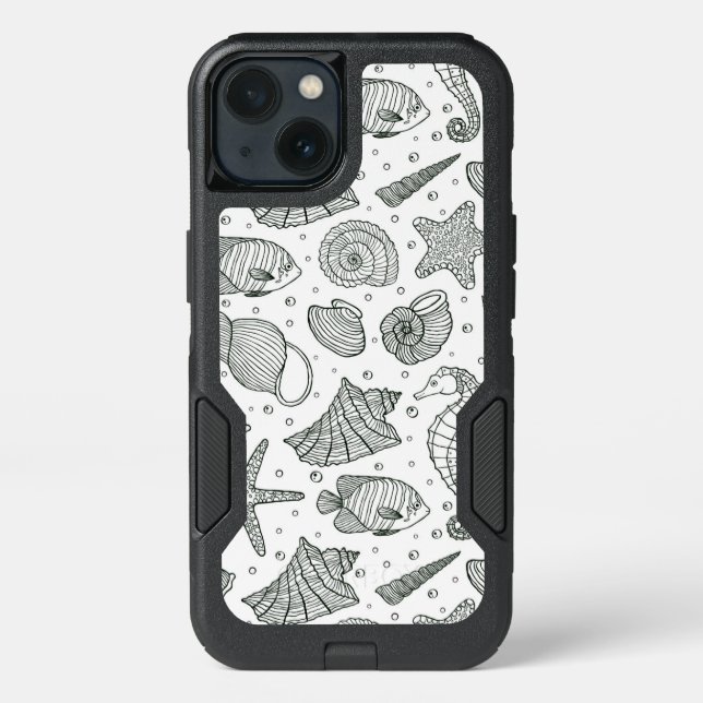 Ocean Inhabitants Pattern 3 Otterbox iPhone Case (Back)