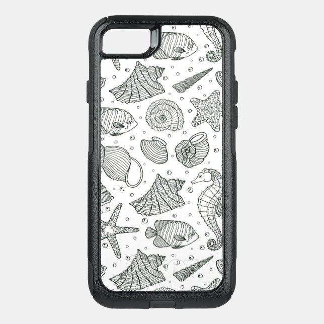 Ocean Inhabitants Pattern 3 Otterbox iPhone Case (Back)