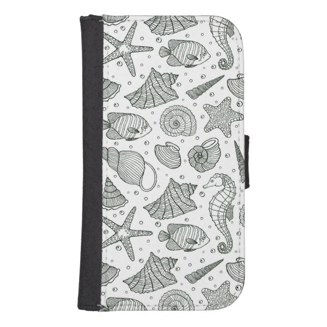 Ocean Inhabitants Pattern 3 Samsung Galaxy Wallet Case (Front)